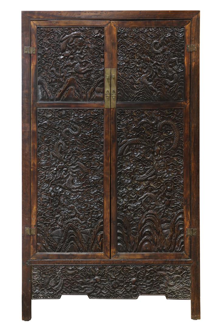 Chinese Hardwood Dragon Cabinet (1 of 10)