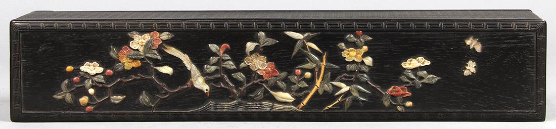 Chinese Stone Overlaid Wood Scroll Box (1 of 5)