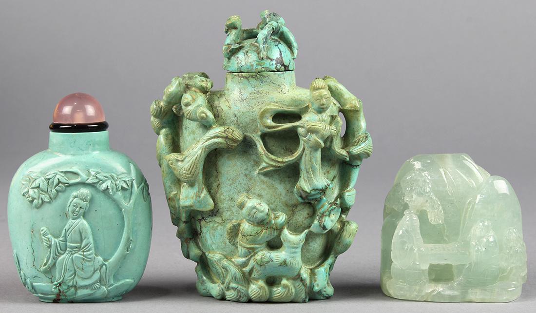 Chinese Turquoise and Flourite Snuff Bottles (1 of 6)