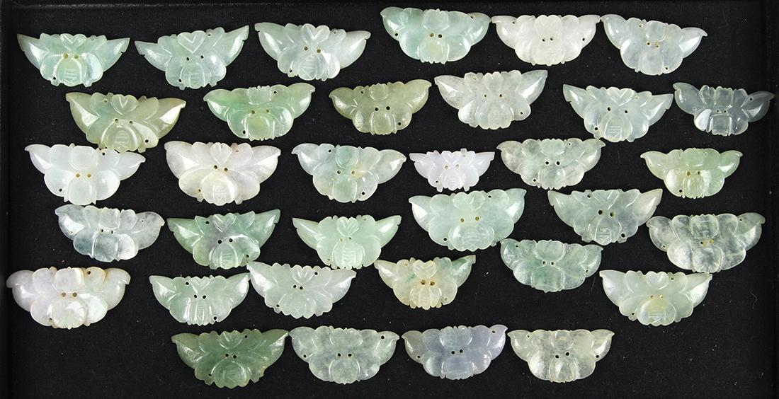 Chinese Jade/Hardstone Butterfly Plaques (1 of 2)