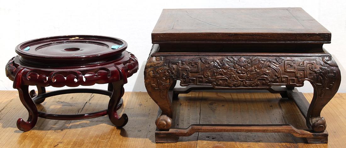 Chinese Carved Wooden Stands (1 of 2)
