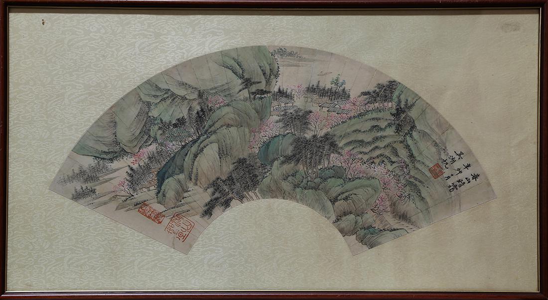 Chinese Fan Painting, Manner of Wu Hufan, Landscape (1 of 4)