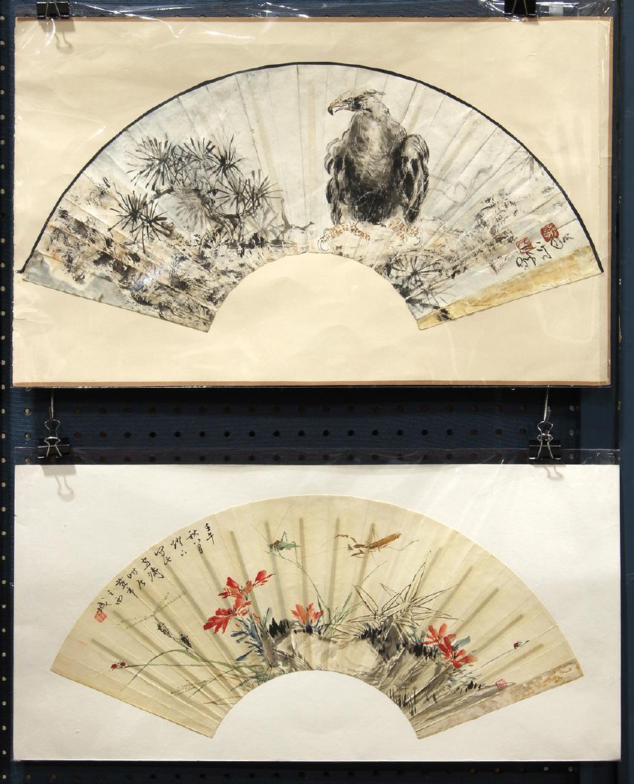 Two Chinese Fan Paintings, Bird-and-Flower (1 of 5)