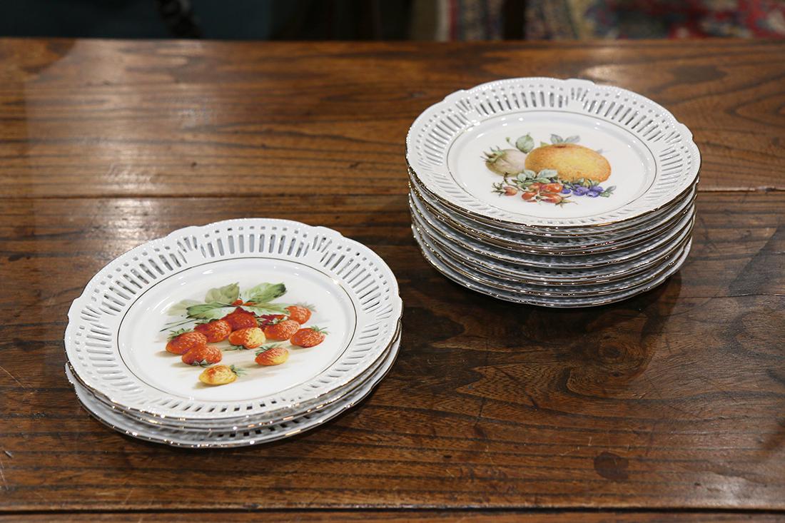 German porcelain fruit dishes, having a gilt rim and a (1 of 1)