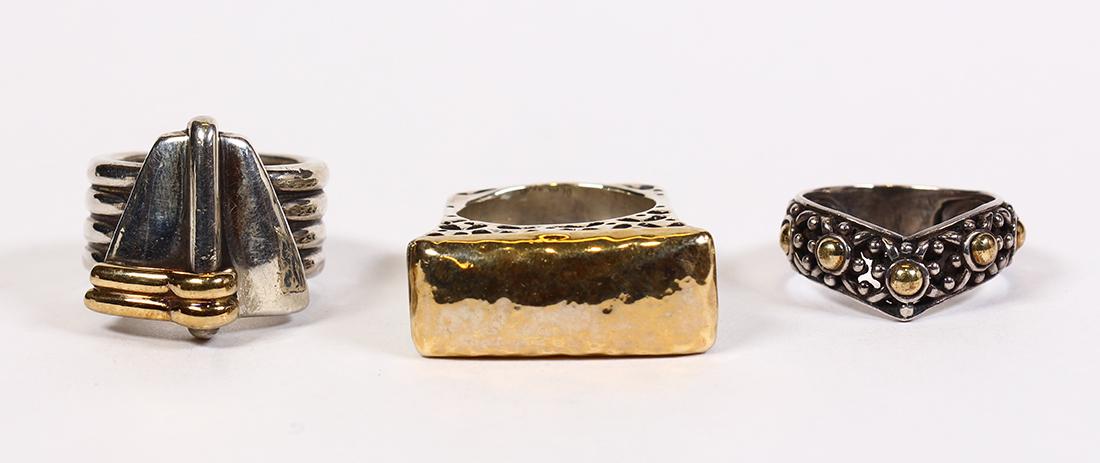 Sterling silver and yellow gold rings (1 of 3)