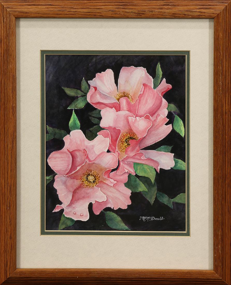 Three Pink Flowers, watercolor (1 of 1)