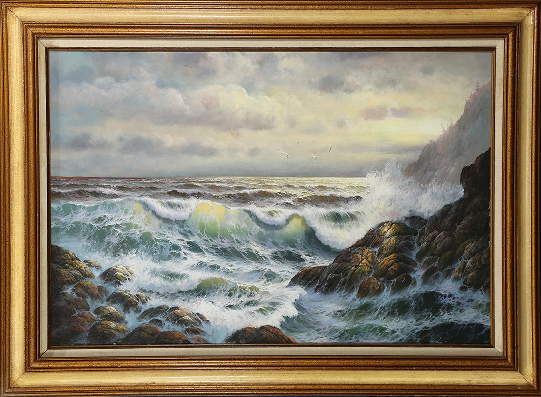 Painting, Gulls and Crashing Waves (1 of 1)