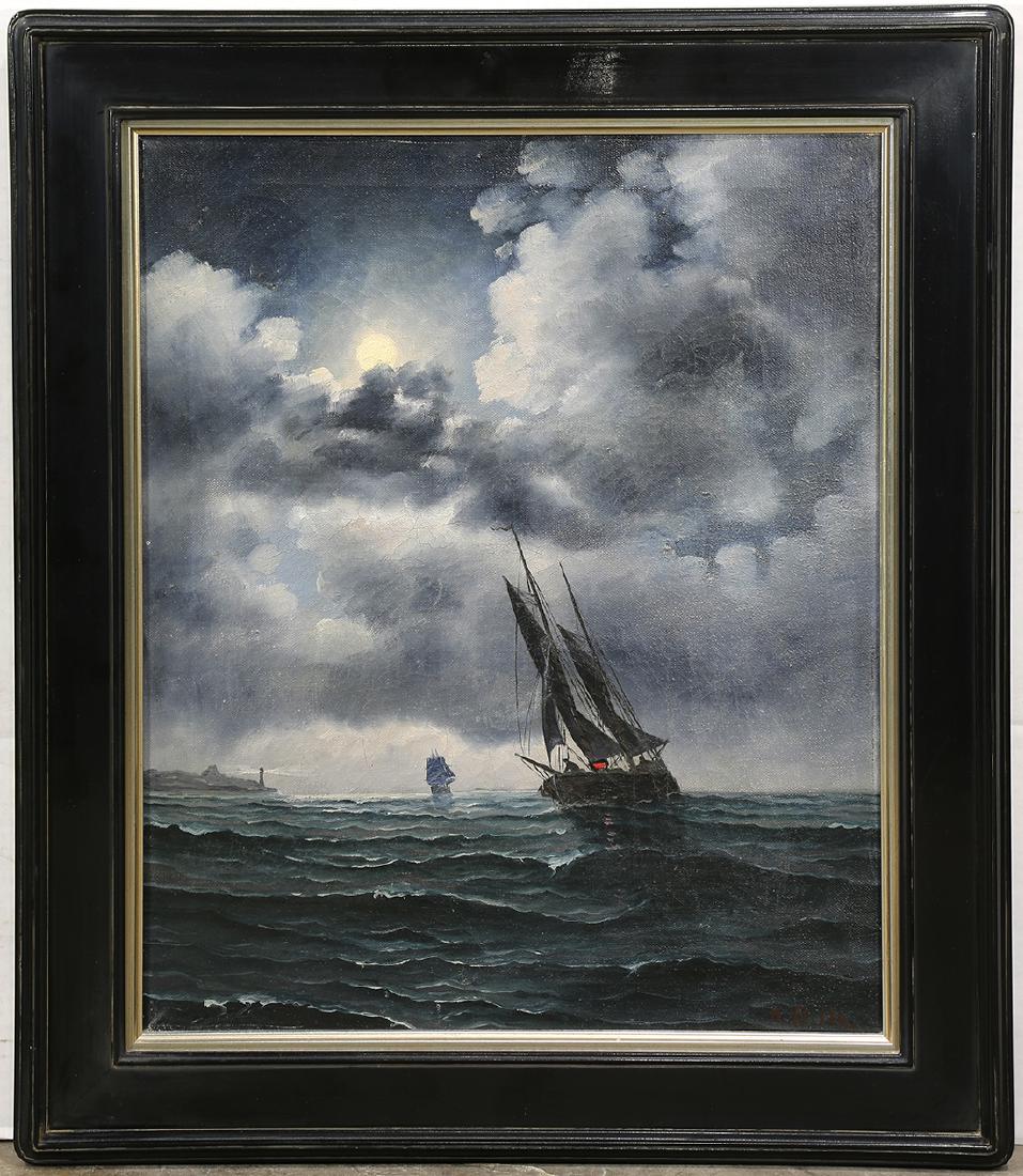 Painting, Ships Under Sail in the Moonligh (1 of 1)