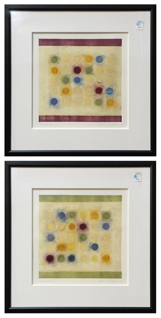 Prints, Tracey Adams: (lot of 2) Tracey Adams (American, 20th century), "Circuition 55" and "Circuition 58," 2006, monoprints, each pencil signed and dated lower right, titled lower lower left, overall (with frame): 30.5"h