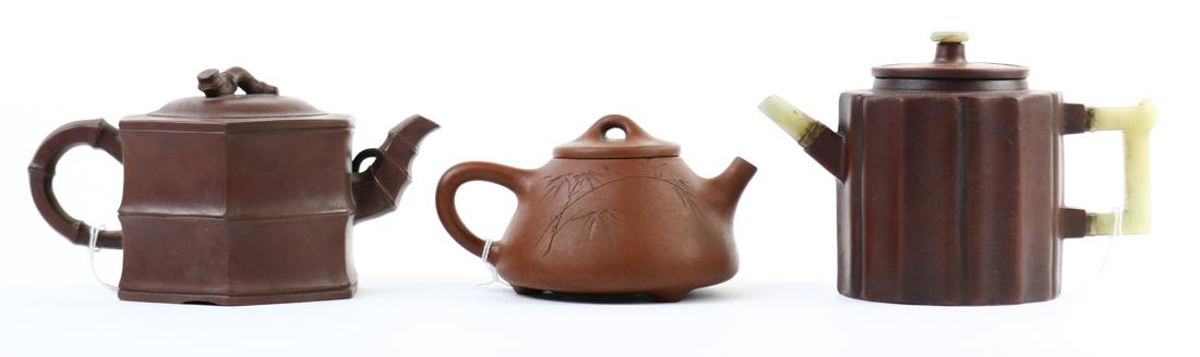 Group of Chinese Yixing Zisha Teapots (1 of 4)