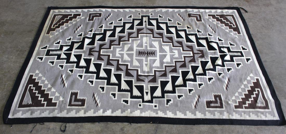 Navajo flatweave rug, 92" x 63" (1 of 4)