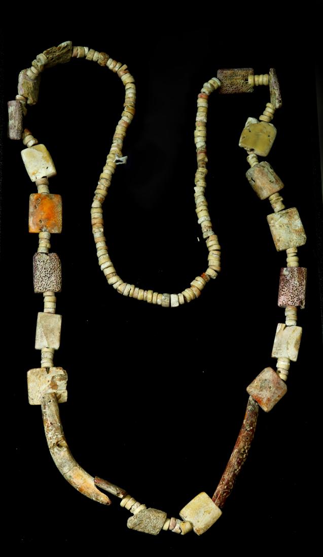 Pre-Columbian necklace of carved and worked sea shells, (1 of 1)