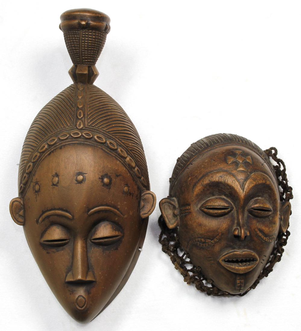 (lot of 2) African mask group, including a Chokwe (1 of 4)