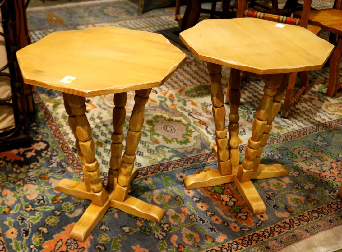Pair of Monterey Furniture side tables, having a shaped (1 of 1)