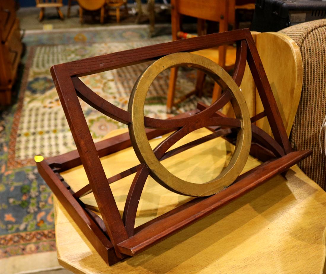 Partial gilt wood sheet music holder, 10: Partial gilt wood sheet music holder, 10.5"h x 17.5"w x 14"d