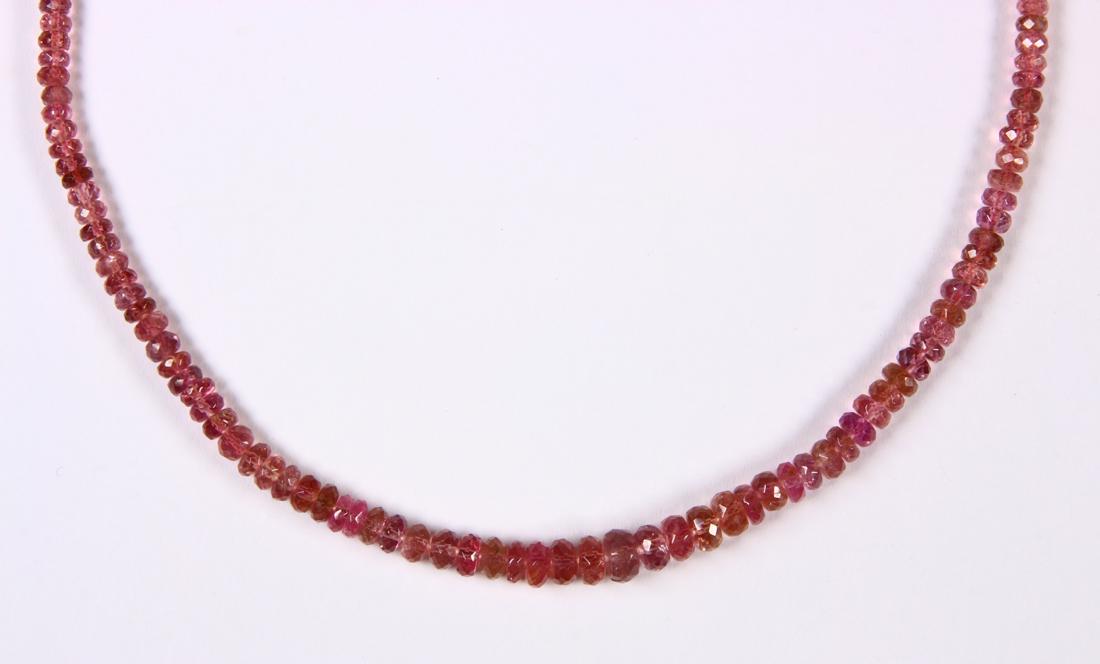 Tourmaline, bead and 14k white gold necklace (1 of 2)