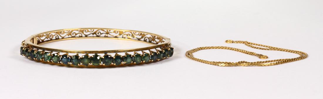 (Lot of 2) Sapphire and yellow gold bracelets (1 of 1)