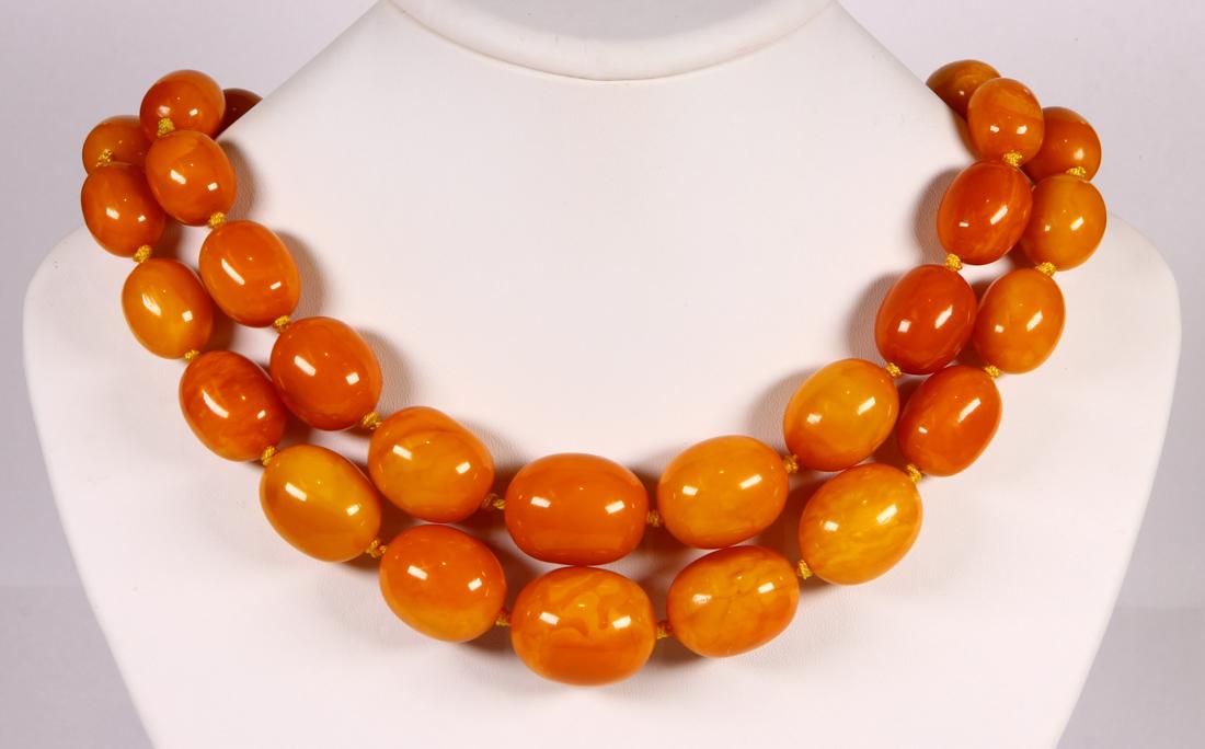 Amber bead and sterling silver necklace (1 of 2)