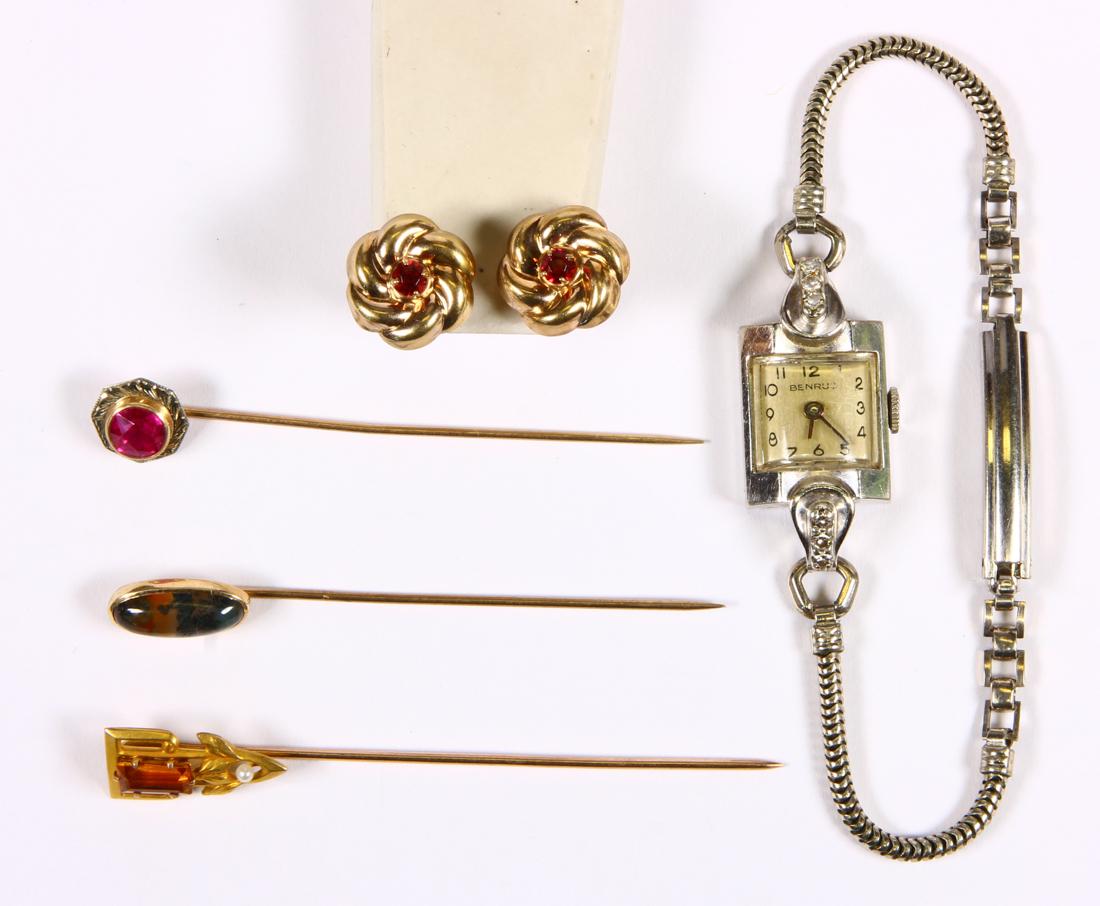 (Lot of 4) Diamond, multi-stone, yellow gold and (1 of 3)