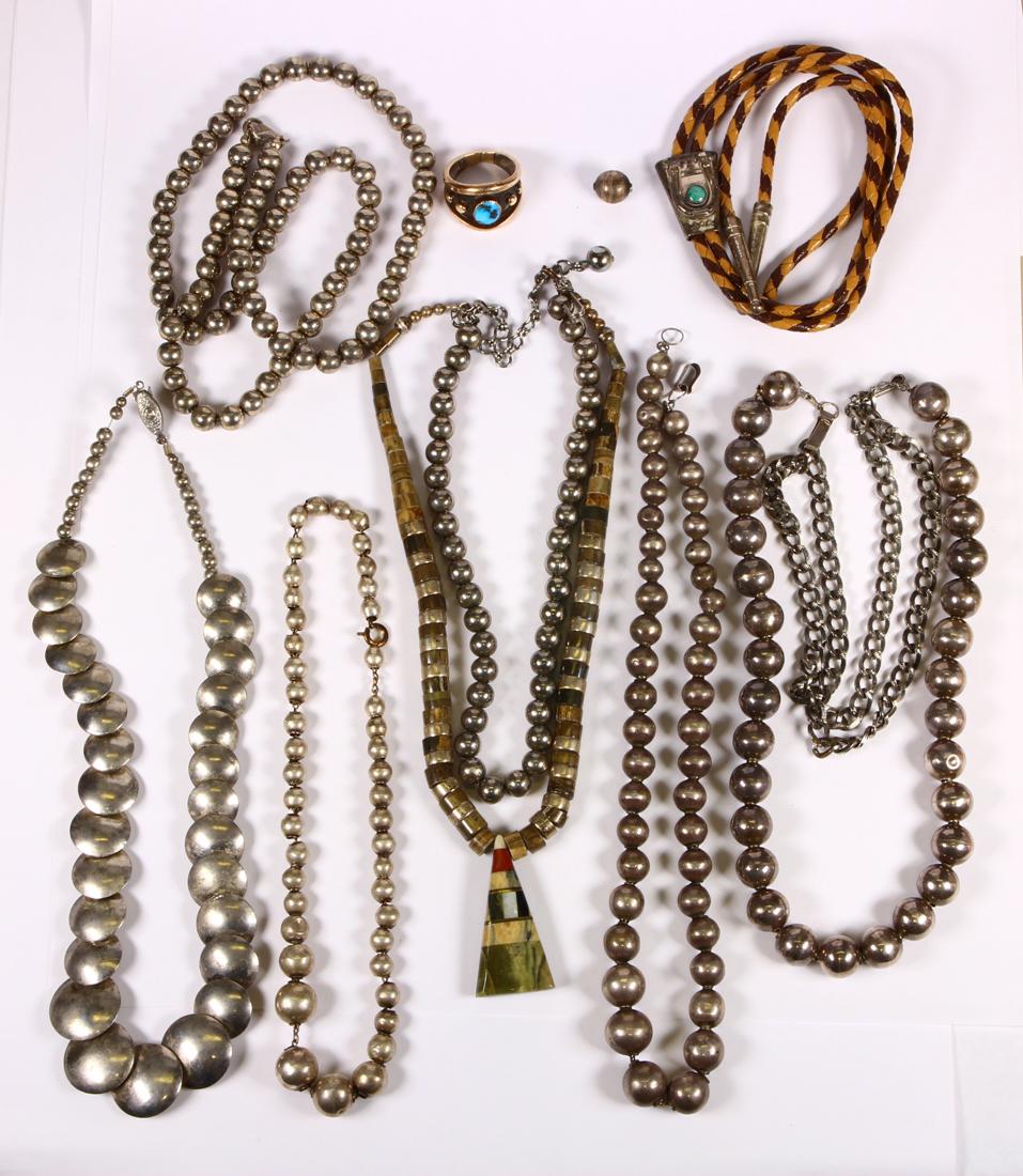 (Lot of 8) Multi-stone, silver, 14k gold and metal (1 of 2)