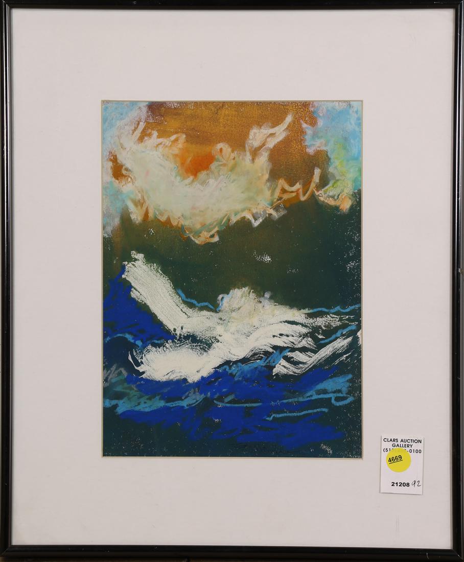 Mixed media, Ben Marxhausen: "Peace on High," mixed media on paper, signed "Ben Marxhausen" lower right, titled verso, overall (with frame): 17.25"h x 14.25"w