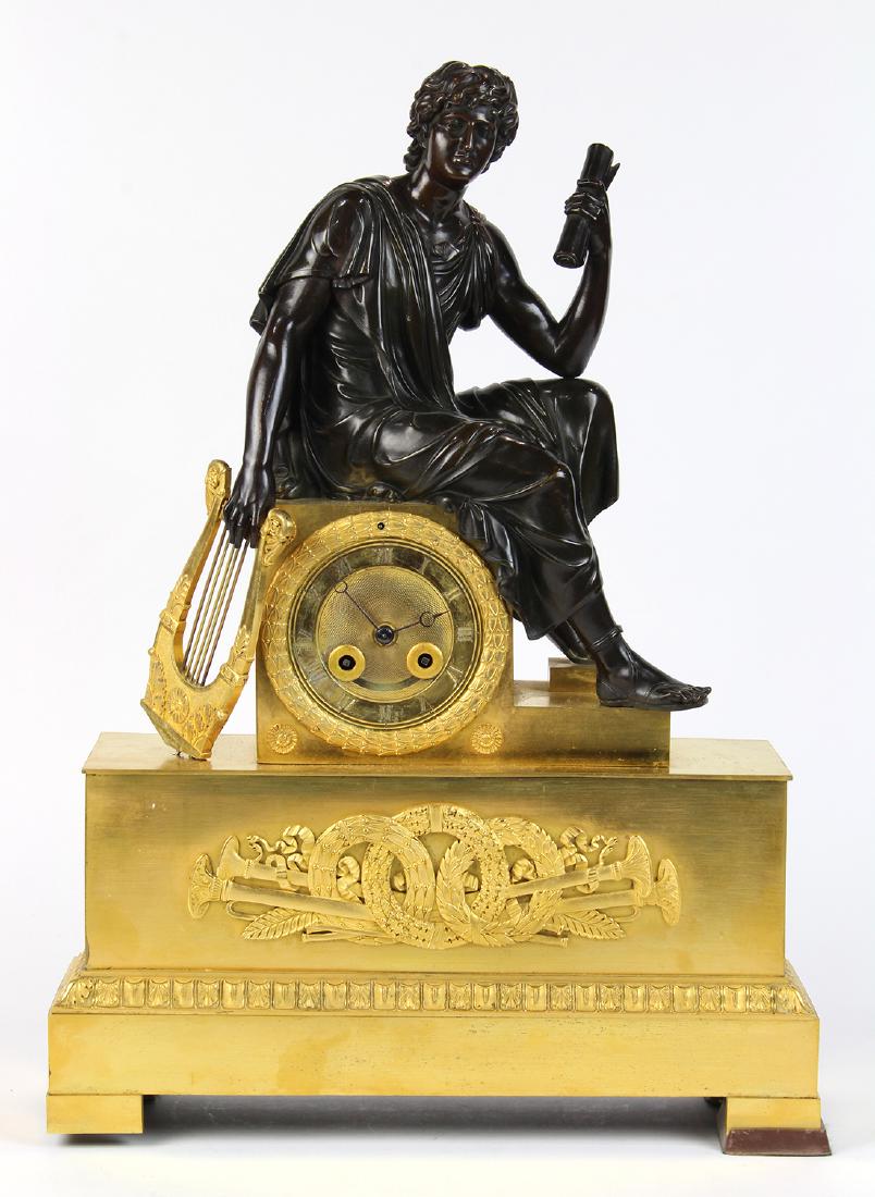 French Empire gilt and patinated bronze clock circa (1 of 6)