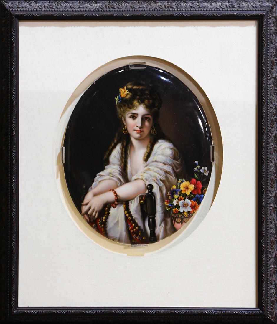 German hand painted porcelain  scenic plaque, depicting (1 of 1)