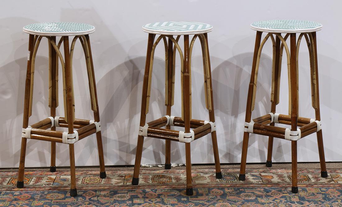 (lot of 3) French bistro rattan stools (1 of 1)