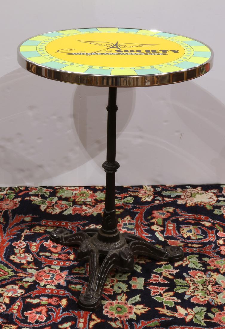 French enamel bistro table, 'Cafe Society' (1 of 2)