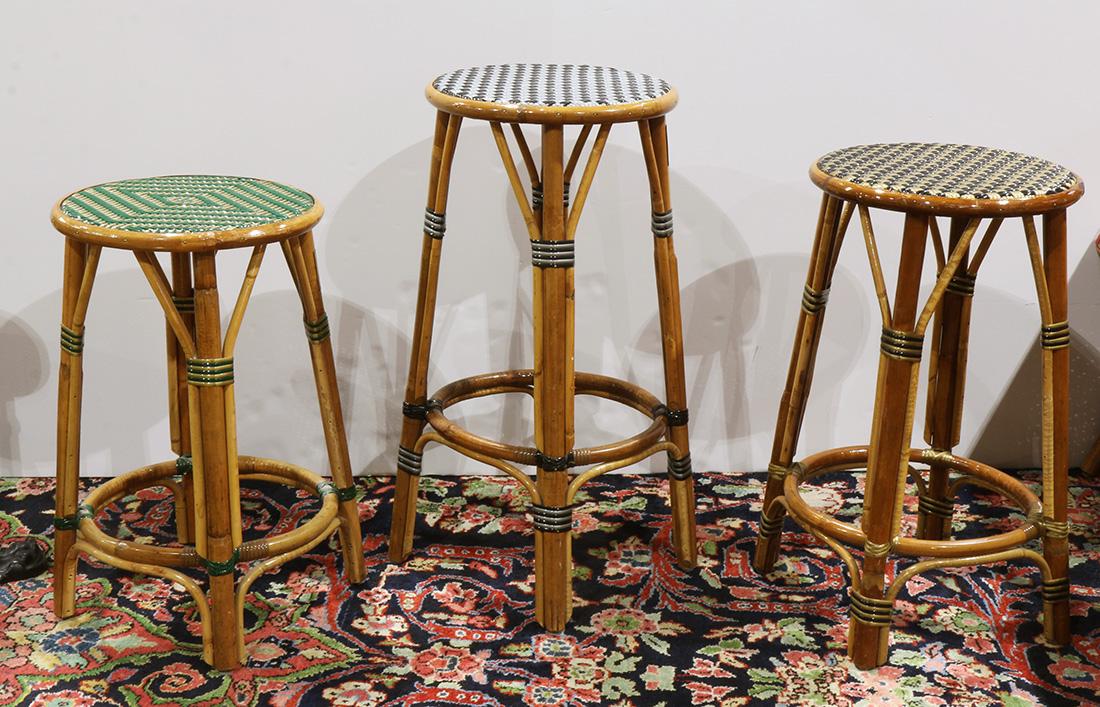 (lot of 3) French bistro rattan stools (1 of 1)