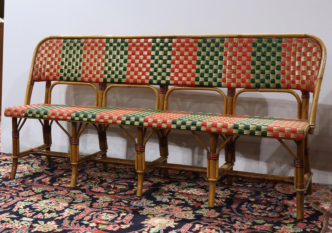 French bistro rattan bench (1 of 2)