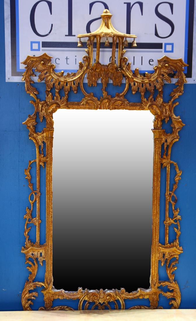 Chinese Chippendale style giltwood looking glass (1 of 1)
