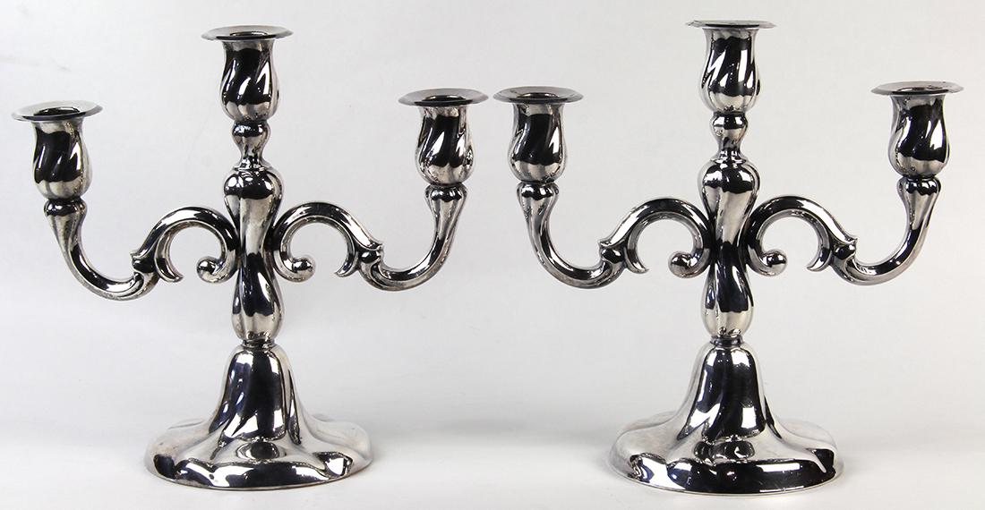 Pair of German .835 silver Art Nouveau weighted (1 of 2)