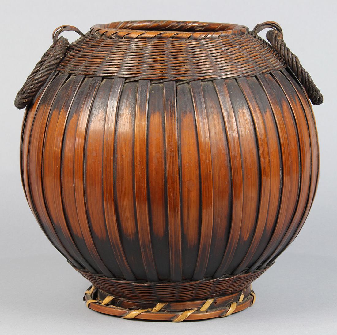 Japanese Ikebana Bamboo Basket, Signed (1 of 7)