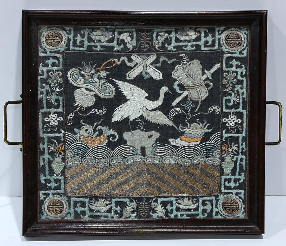 Chinese Rank Square Inset on a Tray (1 of 1)