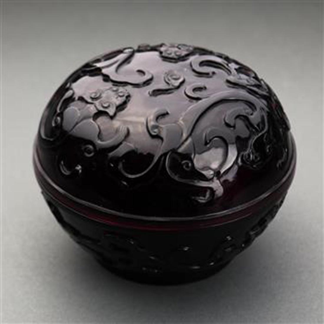 Chinese Peking Glass Box, Chilong (1 of 2)
