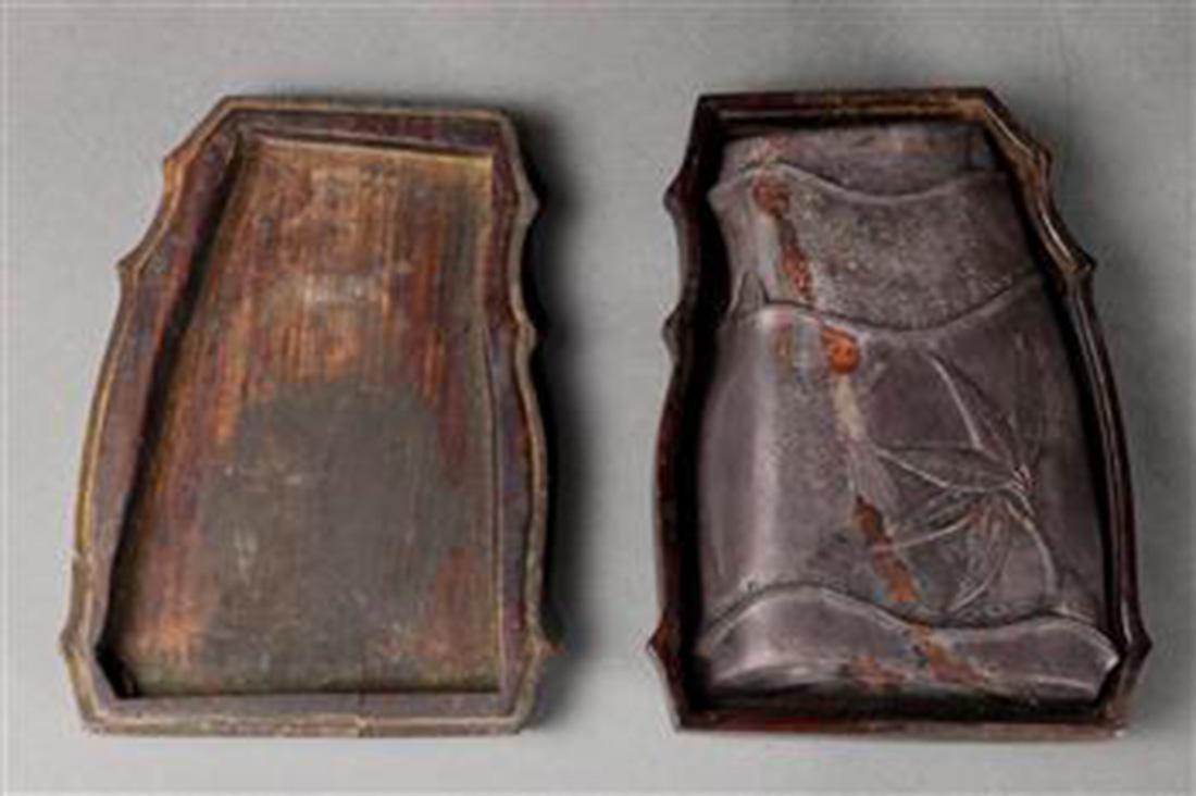 Chinese Bamboo Form Inkstone with Box (1 of 3)