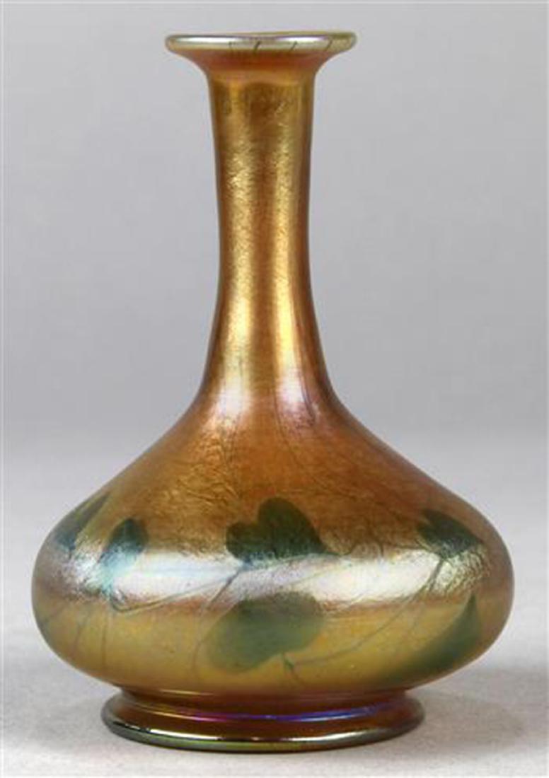 Miniature Tiffany Studios Favrile stick neck vase (1 of 1)