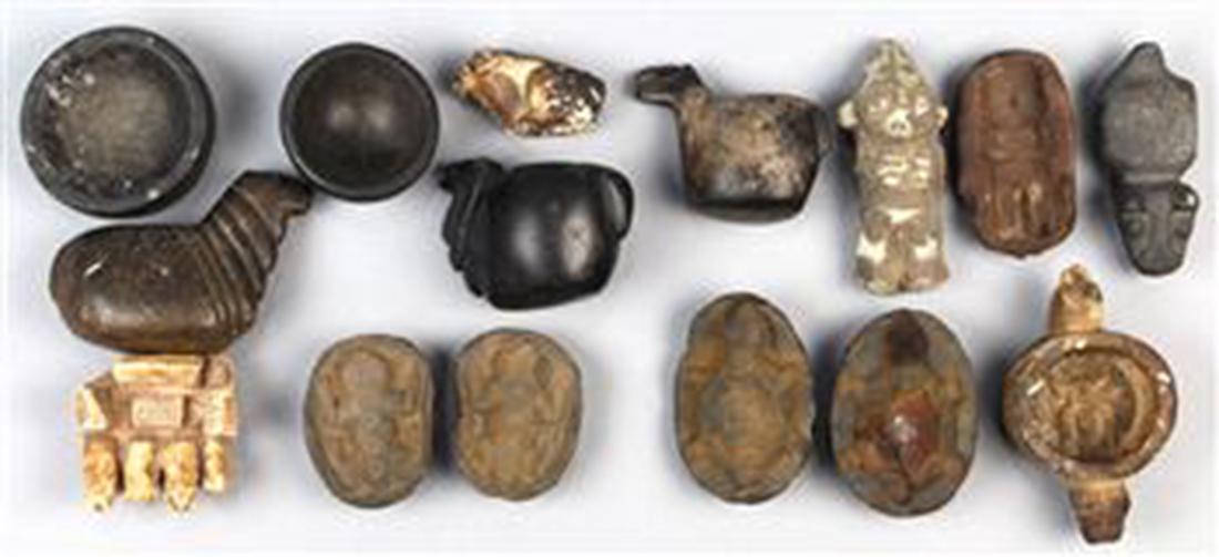 (lot of 15) Pre-Columbian ceramic group, consisting of (1 of 2)