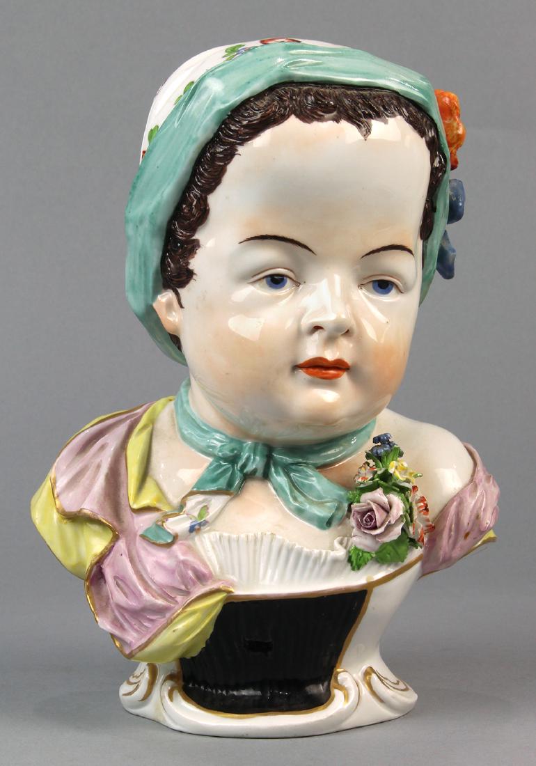 Dresden porcelain figural bust (1 of 3)