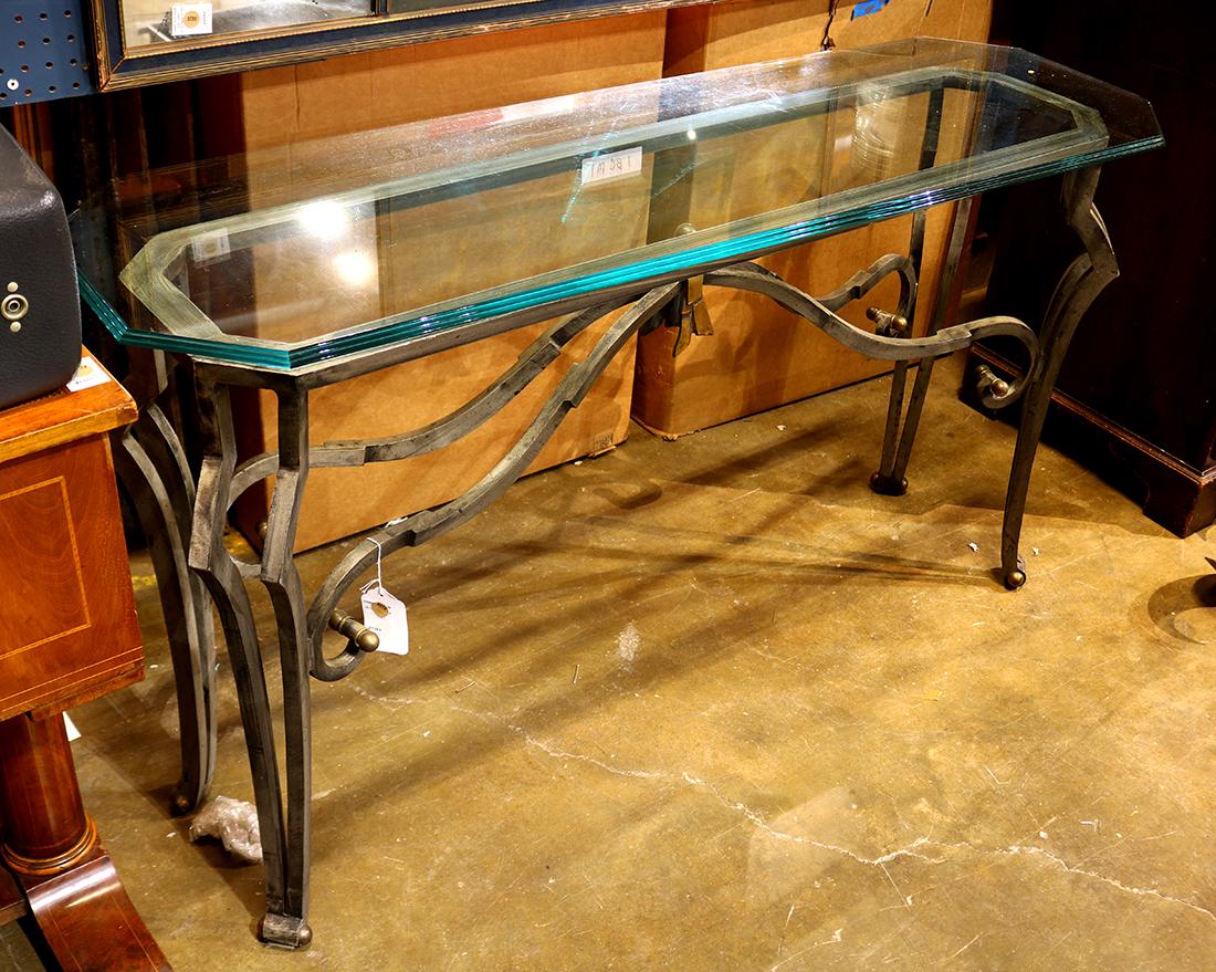 Moderne style console table, the beveled edged glass (1 of 1)