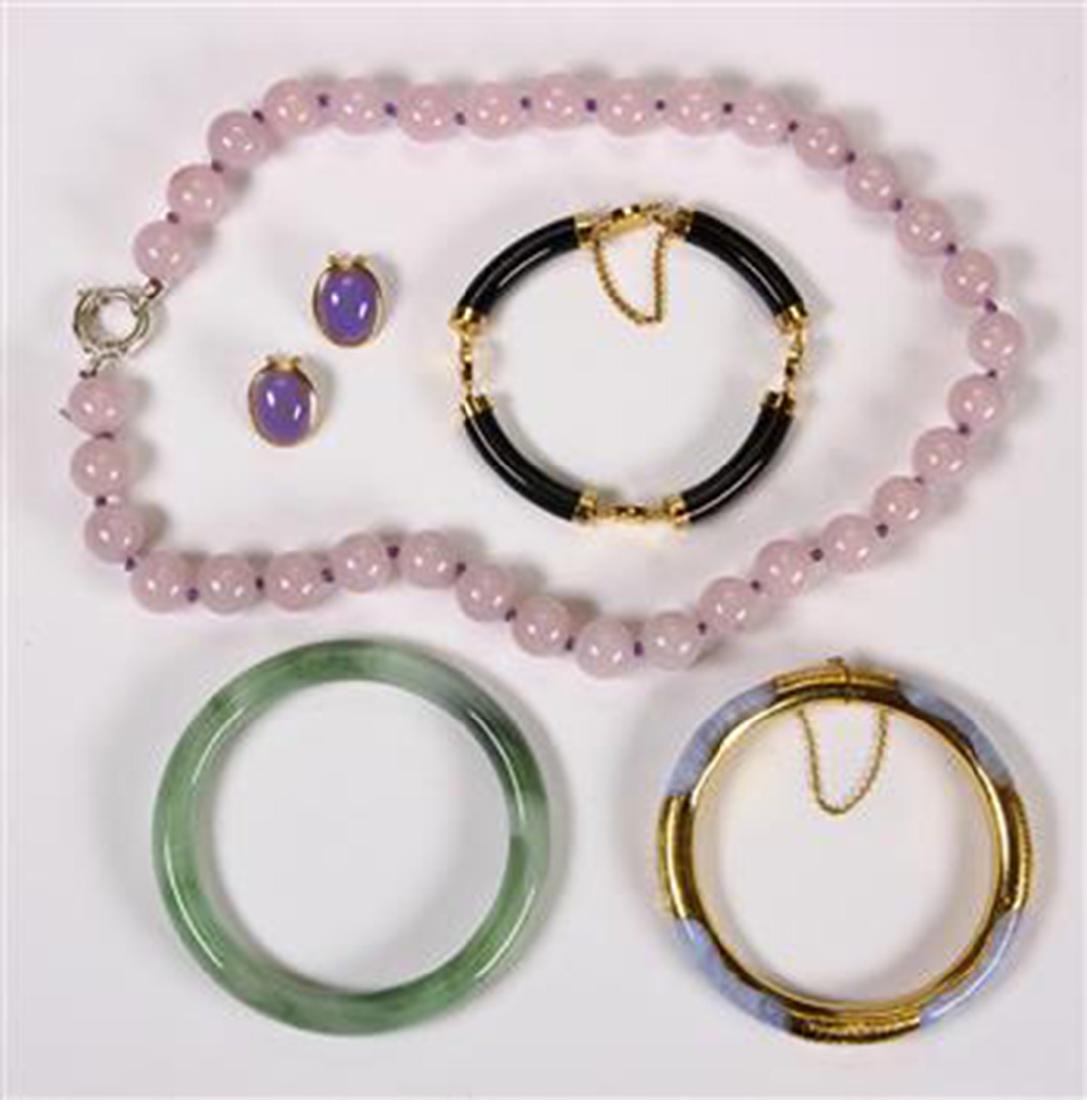 (Lot of 5) Multi-stone, glass, 14k and metal jewelry (1 of 1)