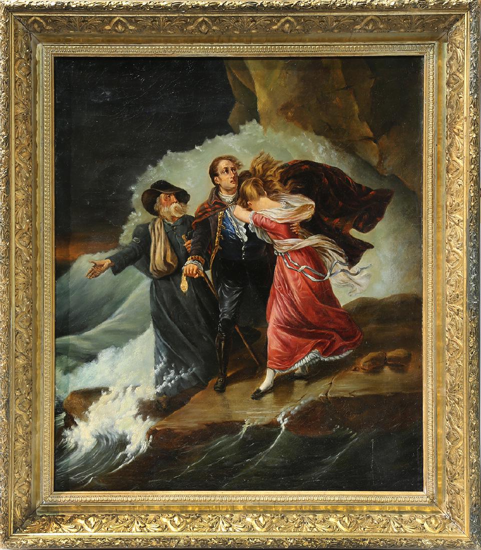 Painting, Figures by the Shore with Oncoming Storm (1 of 1)