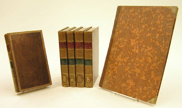 John Marshall Dentu 1807: (lot of 6) Marshall, John ''Vie de George Washington'', Dentu, 1807 6 vols, including the scarce plate volume, In full gilt decorated contemporary leather, In VG + condition
