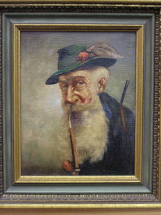 Oil, Portrait of Man, Noyk: Framed oil on canvas mounted to panel, Portrait of a Man, signed Noyk lower left, image: 10''H x 8''W, frame: 14''H x 12''W x 1''D