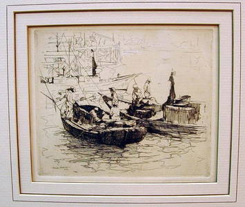 6416: Armin Carl Hansen, etching, Fisher Boats