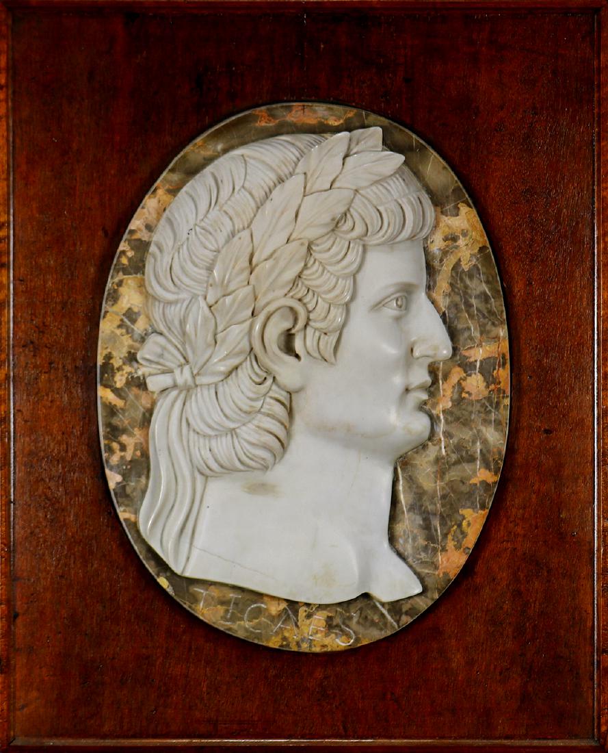 Continental marble bas relief portrait plaque after the (1 of 1)