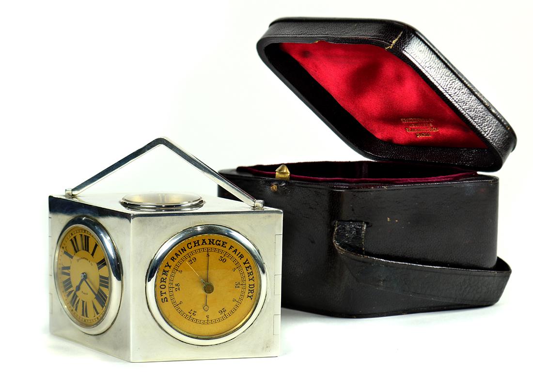 French silver barometer clock (1 of 7)