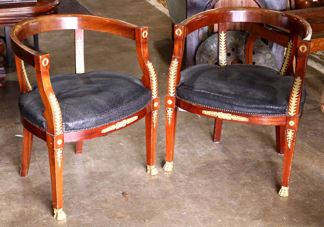 Pair of French Empire mahogany armchairs (1 of 1)