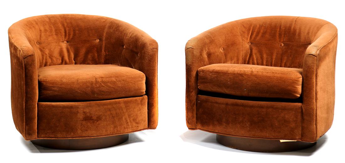 Pair of Selig barrel back lounge chairs circa 1960 (1 of 7)